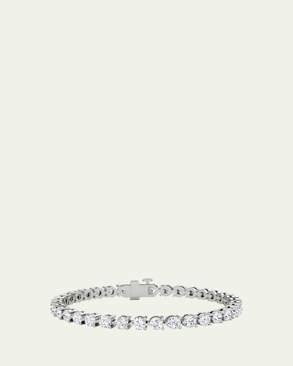 14K White Gold Round Lab Grown Diamond Tennis Bracelet, 8.50tcw